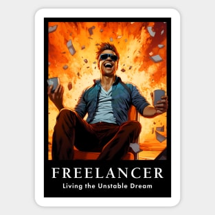 Freelancer: Living the Unstable Dream. Funny Sticker